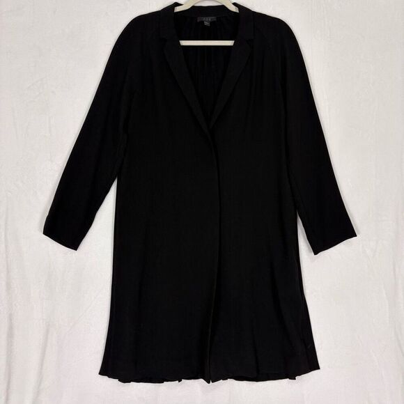COS Black V Neck Long Pleated Back Longline Blazer Coat Women's Size 38 = 8 - Picture 1 of 10